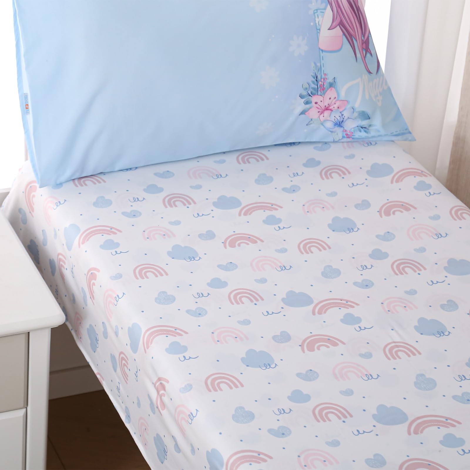 Hilabab toddler bedding reversible comforter provides year-round warmth and versatile styling