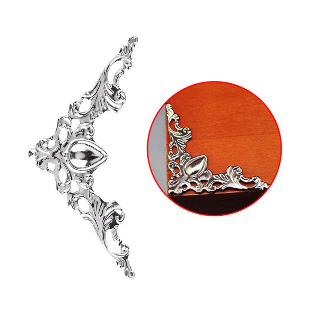 Hilitand silver white finish enhances dressers and keepsake boxes with regal detail.