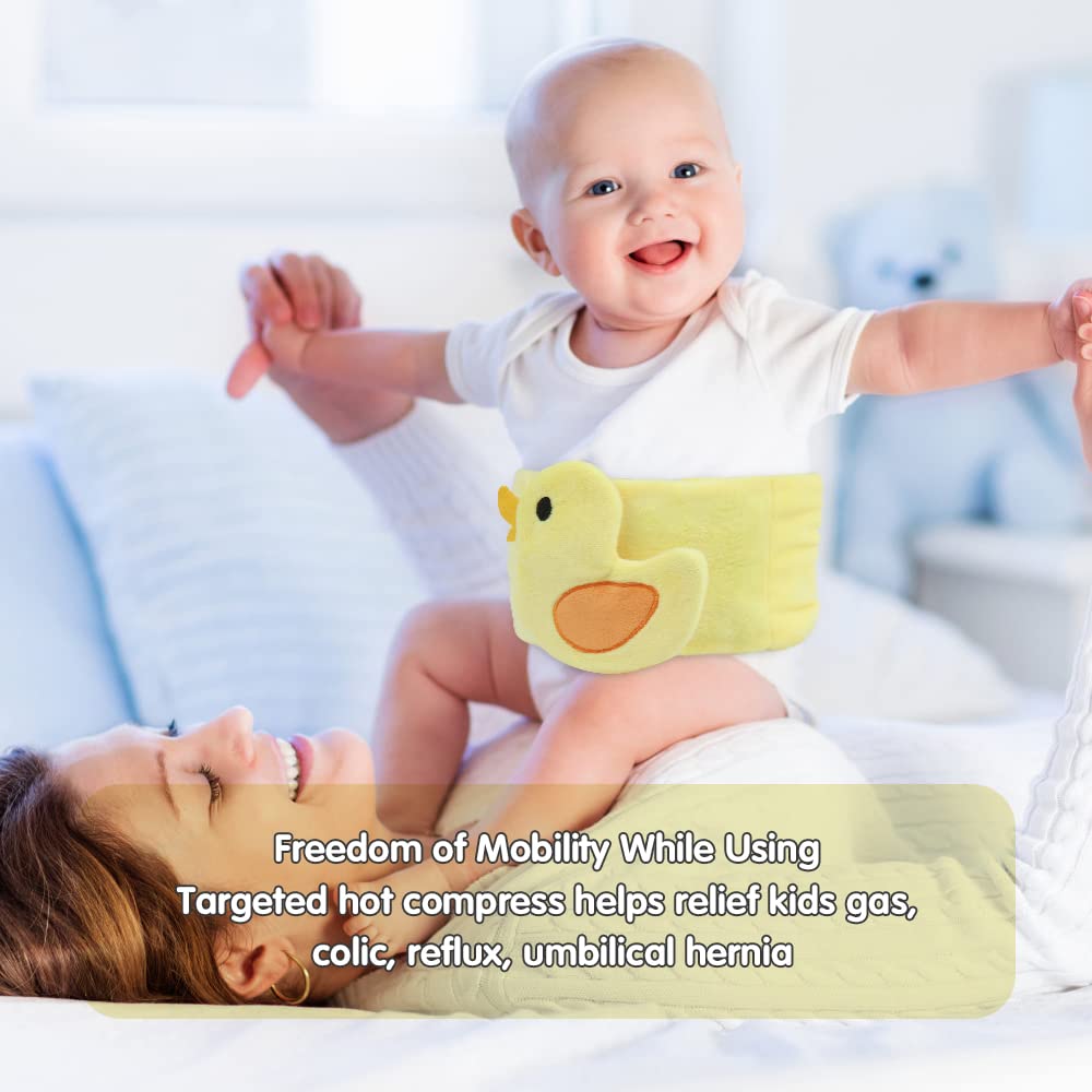 Hilph baby colic gas belt yellow duck design adds cute comforting style.