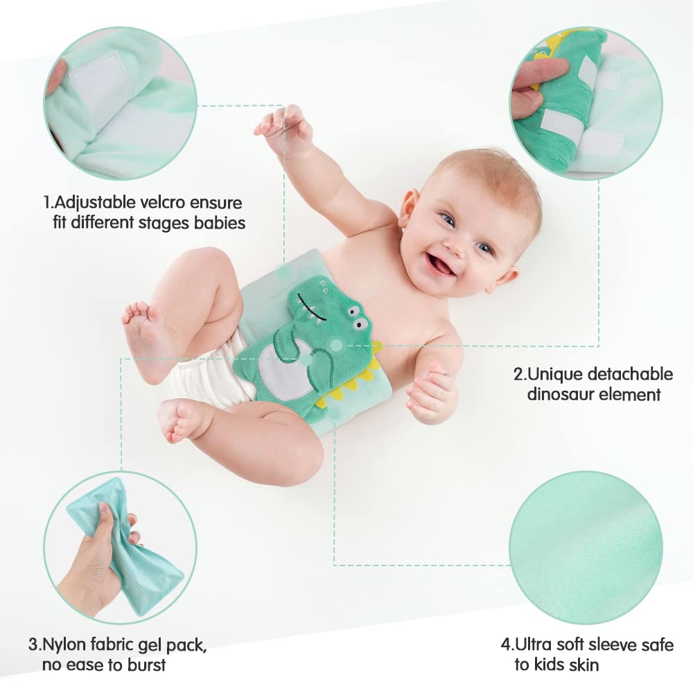 Hilph gel packs sized 7.3 by 3.4 inches, ready for microwaving or freezing to customize therapy
