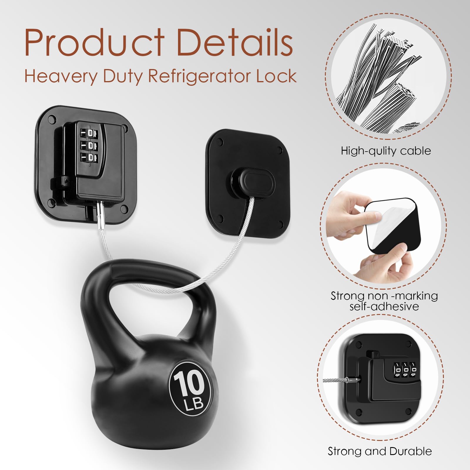 Himake fridge lock adhesive setup on a drawer showcases keyless access with a simple code.