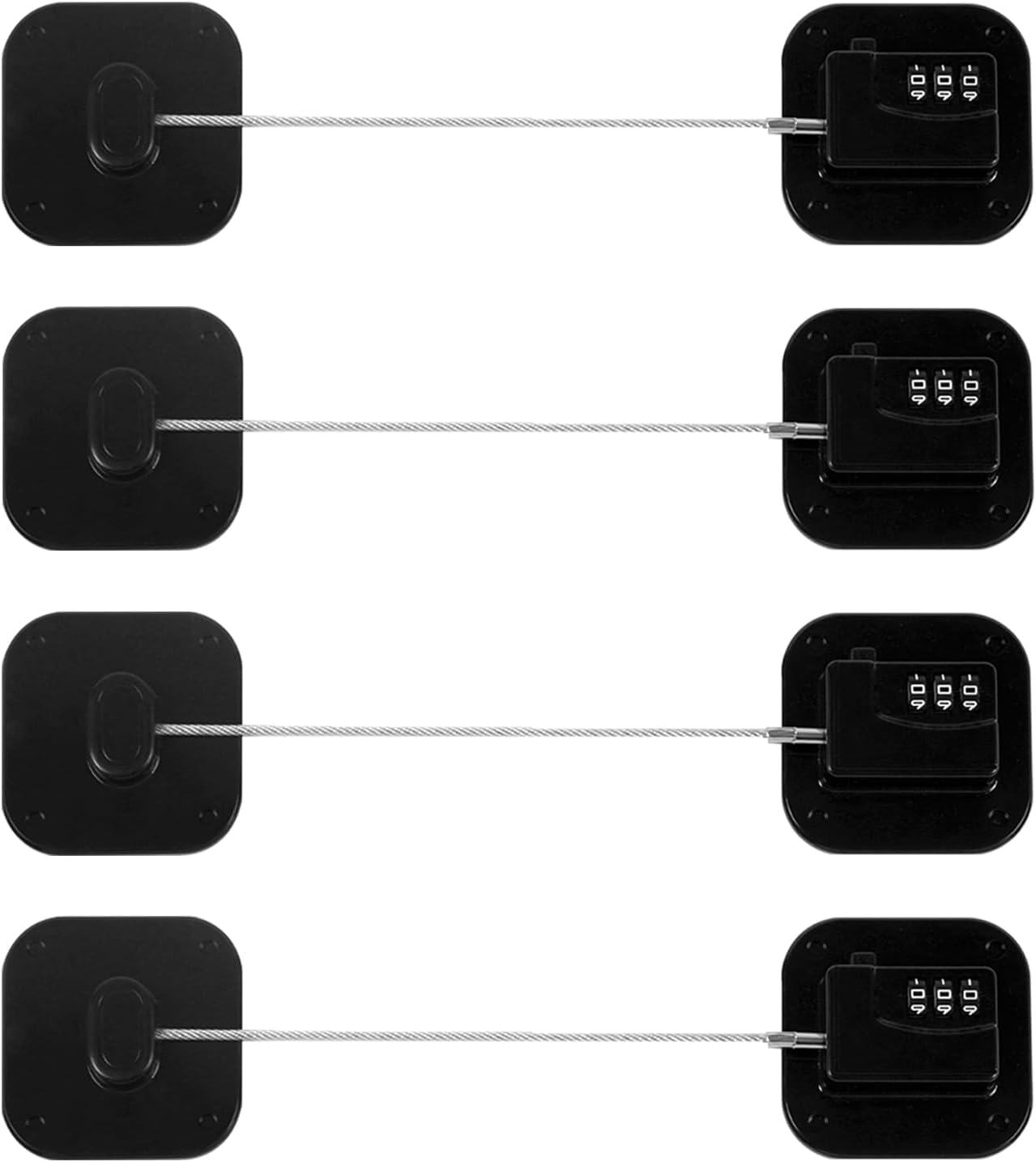 Himake fridge lock black four-pack securing doors and drawers for kitchen safety.