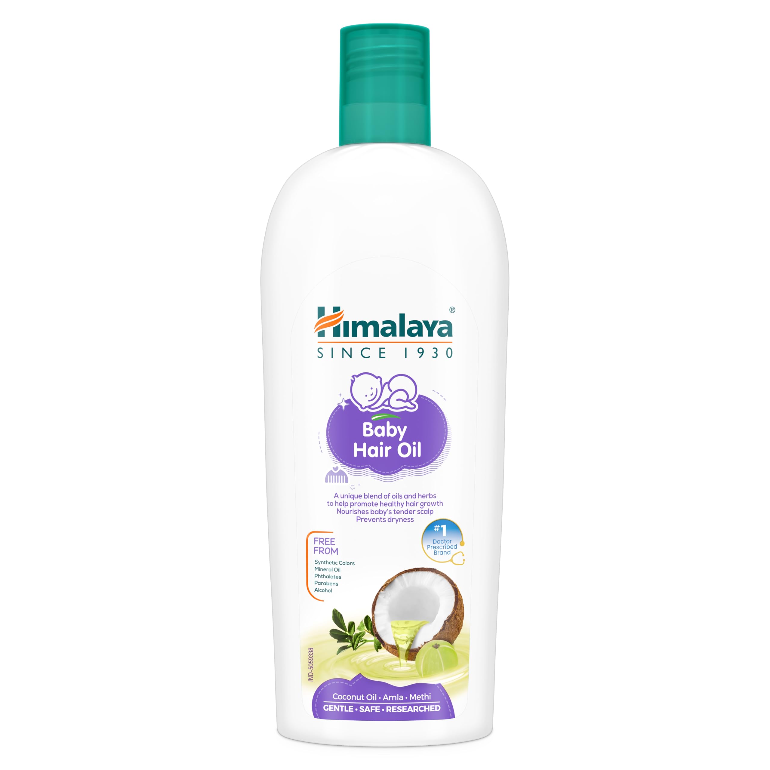 Himalaya Baby Hair Oil bottle for easy scalp nourishment.