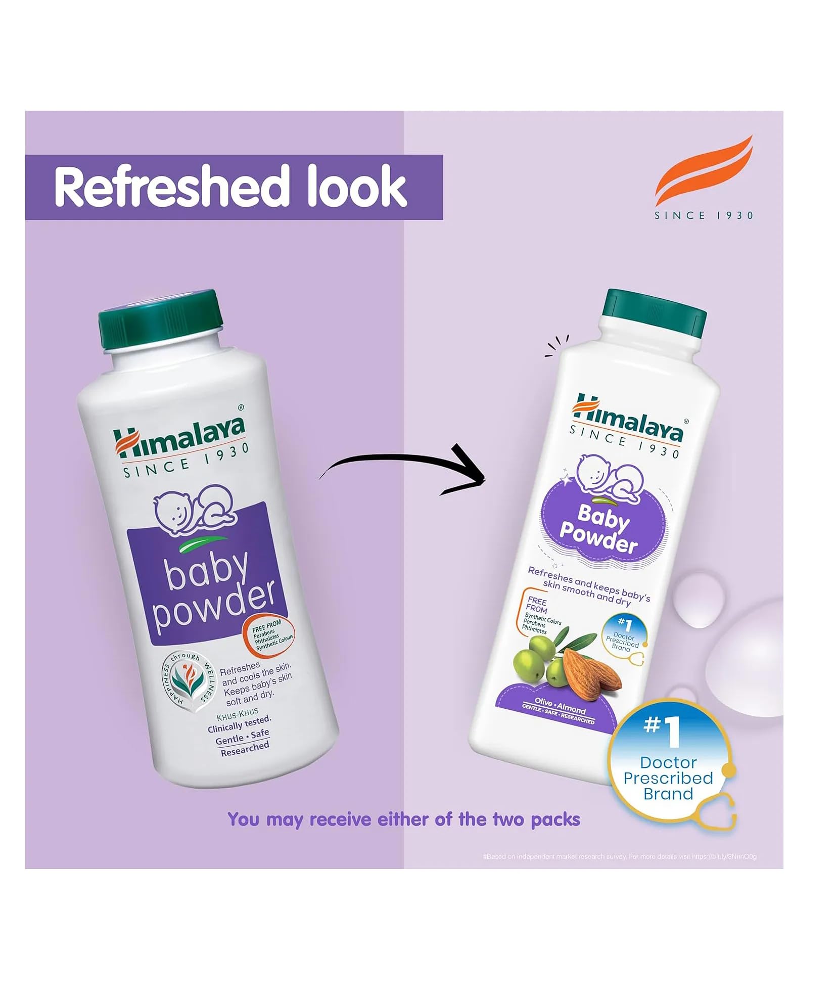 Close-up texture of Himalaya Baby Powder for smooth, easy application