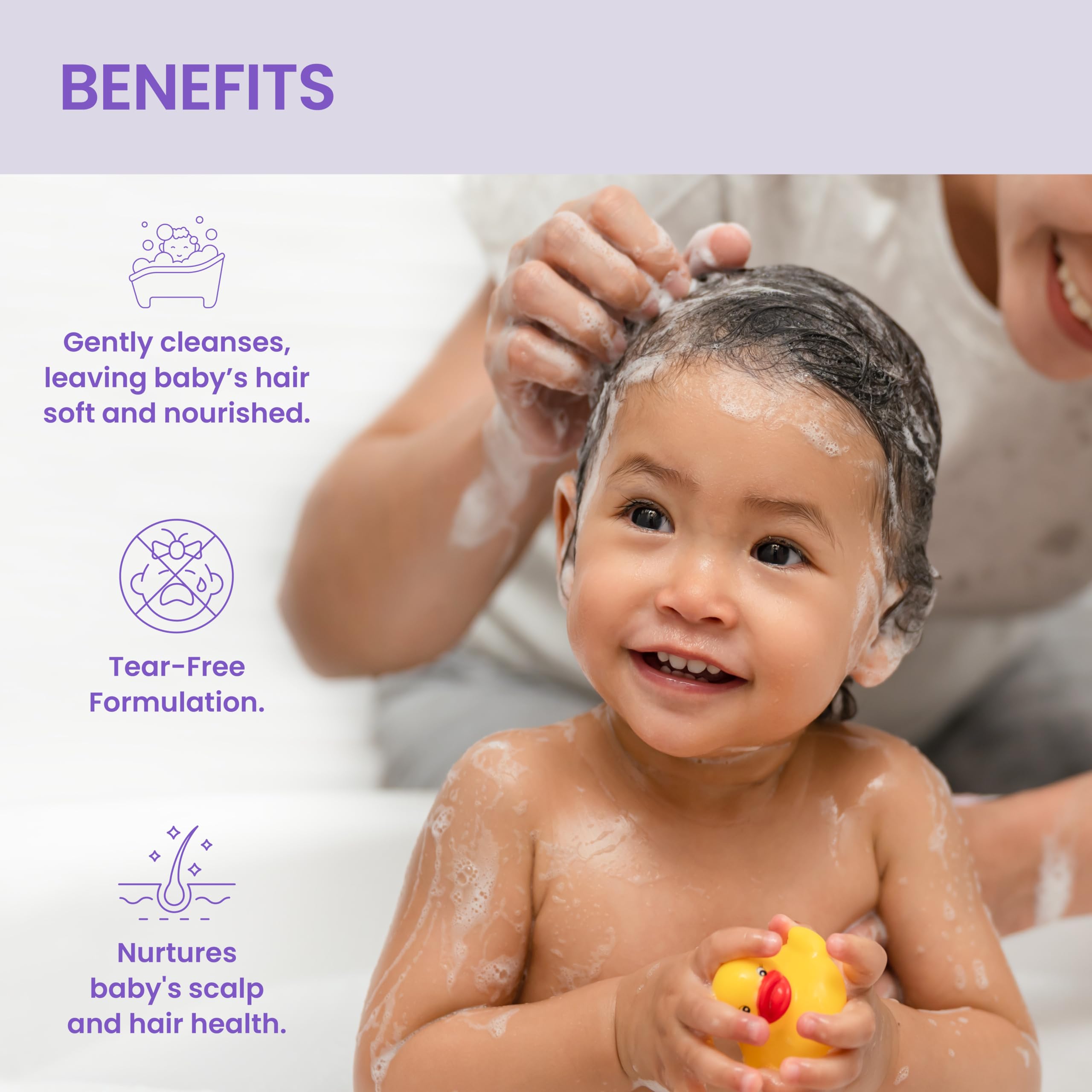 Himalaya Baby Shampoo ingredients hibiscus and chickpea deliver natural conditioning for healthy-looking hair.