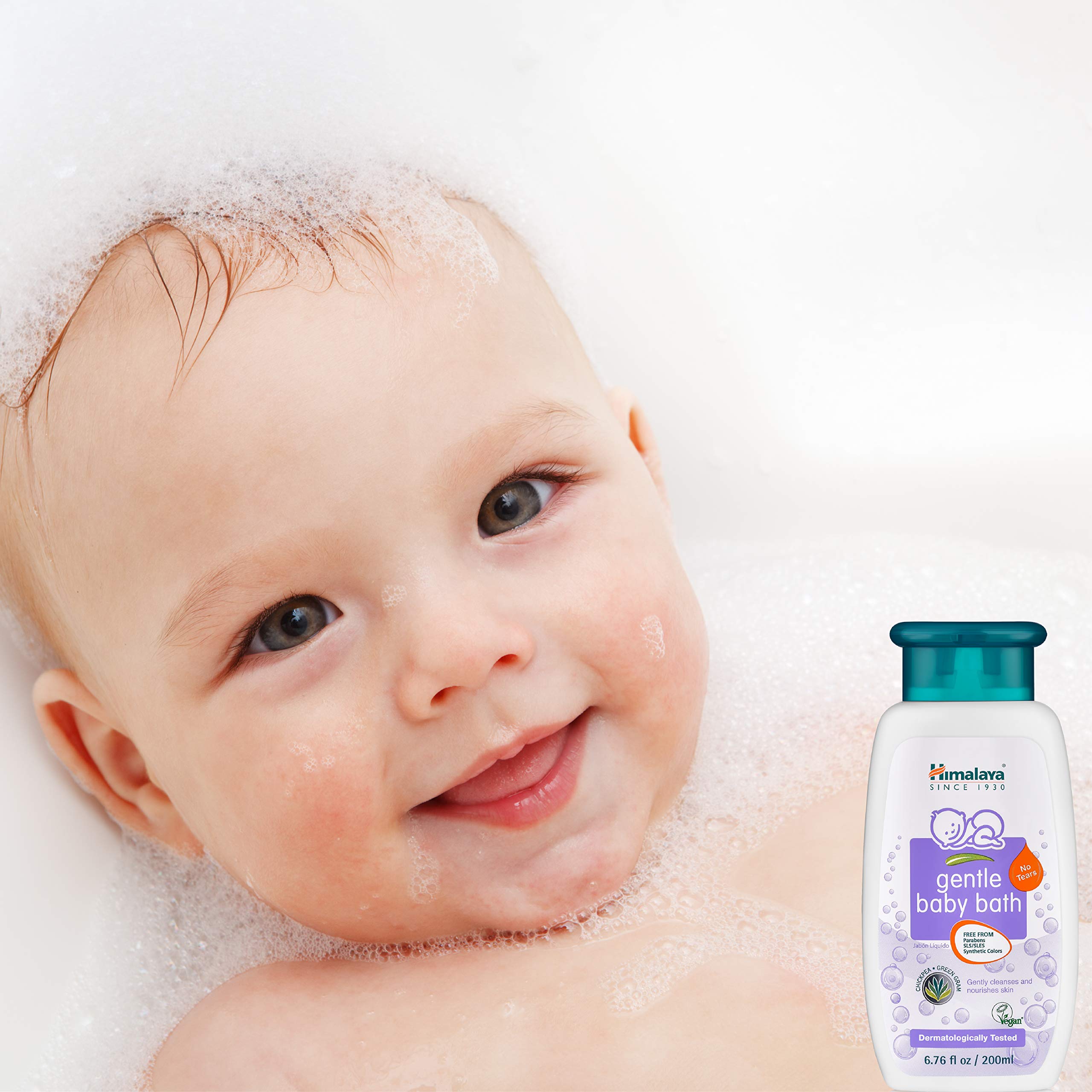 Himalaya Gentle Baby Bath chickpea ingredient close-up suggests soothing, gentle cleansing.