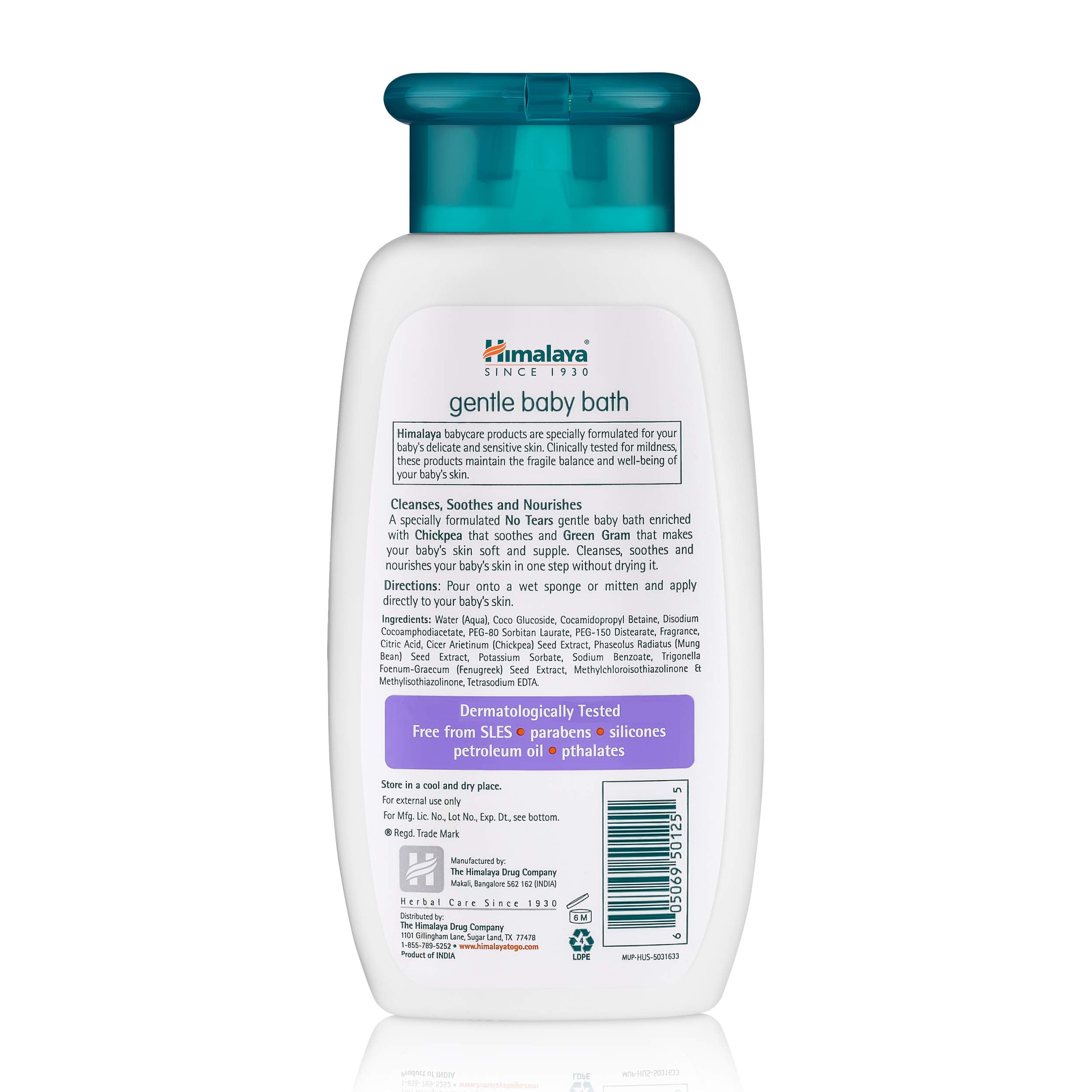 Himalaya Gentle Baby Bath tear-free lather image highlights soothing bath time for delicate skin.