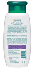 Himalaya Gentle Baby Shampoo pour demonstrates the no-tears formula ideal for soothing bath routines.