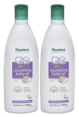 Himalaya Nourishing Baby Oil bottle shows a gentle, light formula for baby massage.