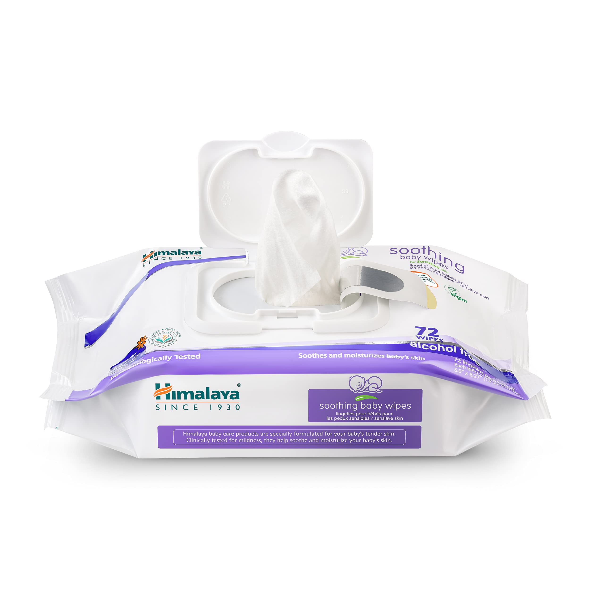 Himalaya baby wipes close-up texture shows extra-soft feel for delicate skin