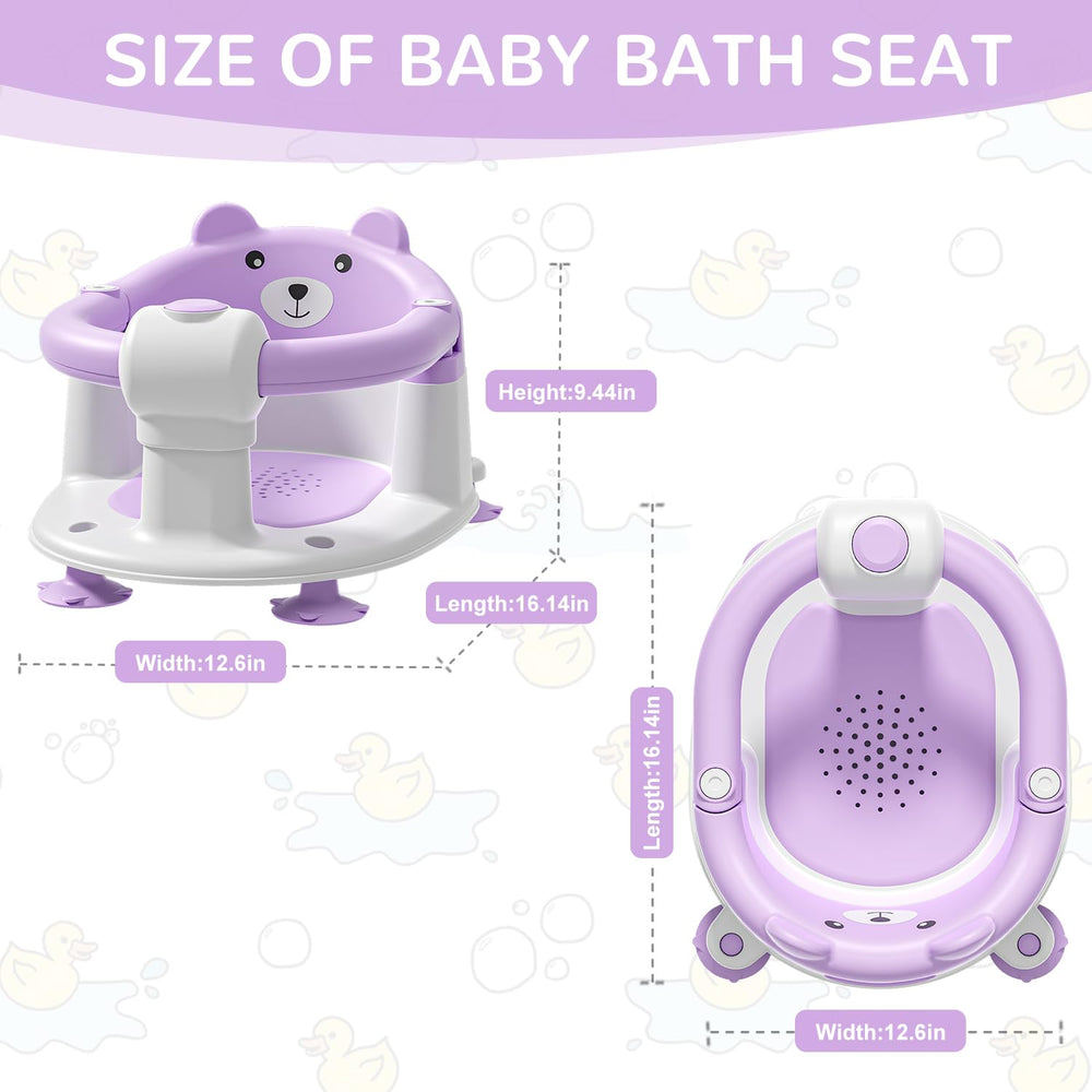 Himold baby bath seat lavender bear-design appeals to baby during bath