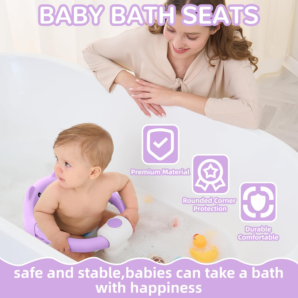 Himold baby bath seat lavender folded for compact travel