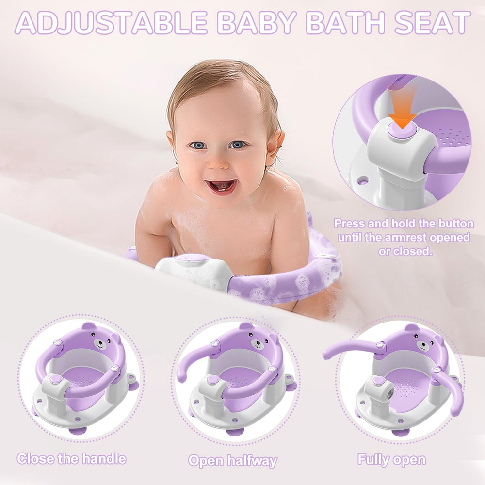 Himold baby bath seat lavender soft cushion provides gentle comfort during baths