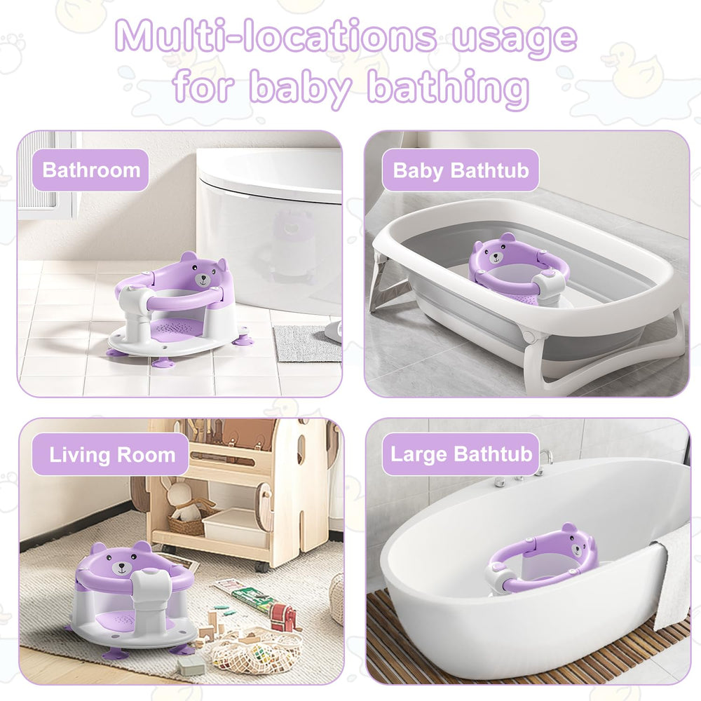 Himold baby bath seat lavender compact travel ready for hotel or vacations