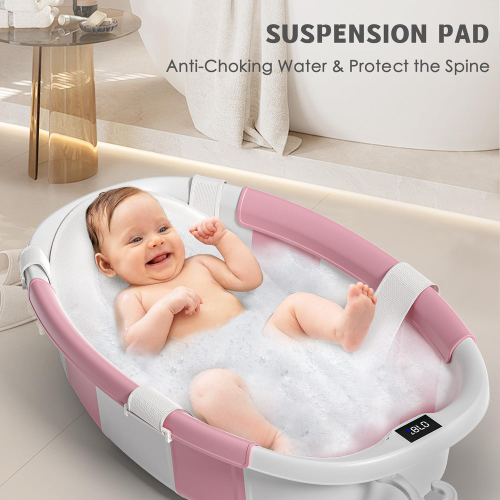 Himold bathtub with wall hook and storage bag for tidy setup