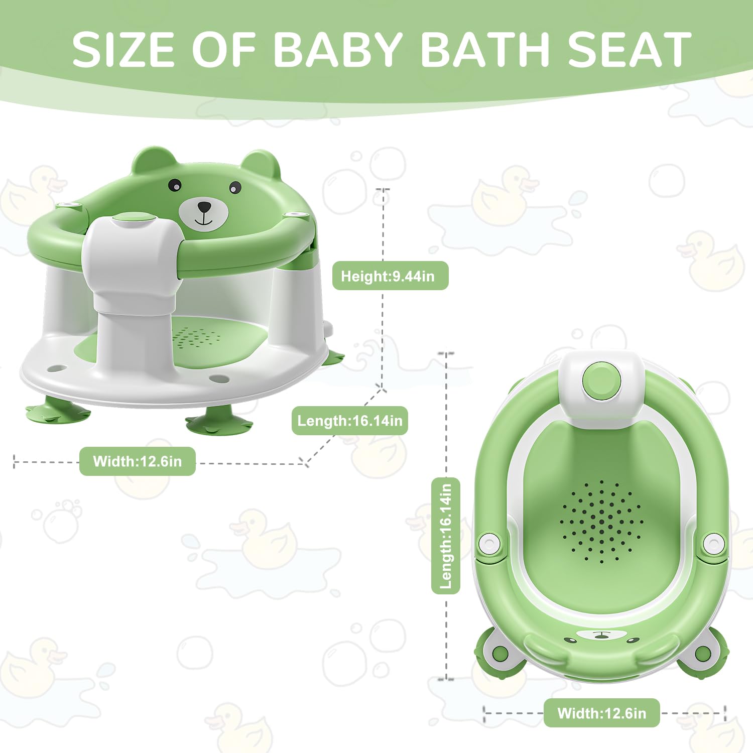 Himold bath seat with CPSC-certified safety provides peace of mind.