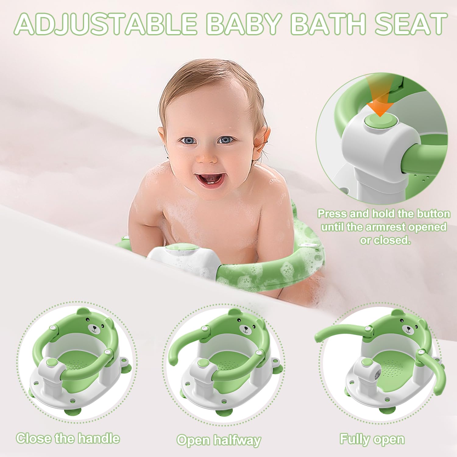 Himold bath seat ergonomic design supports head and back for comfort.