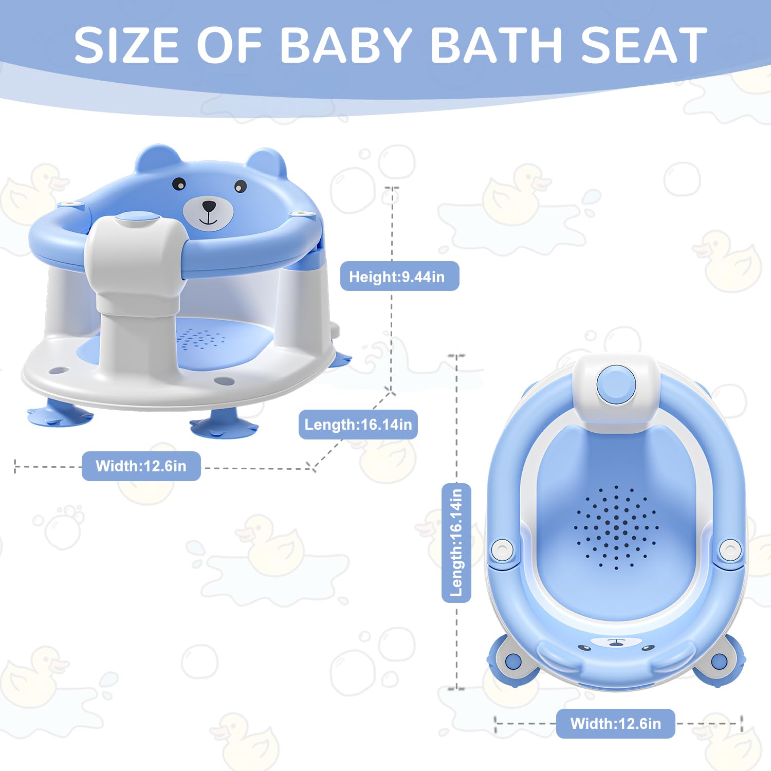 Himold bath seat foldable design enables easy storage and travel.