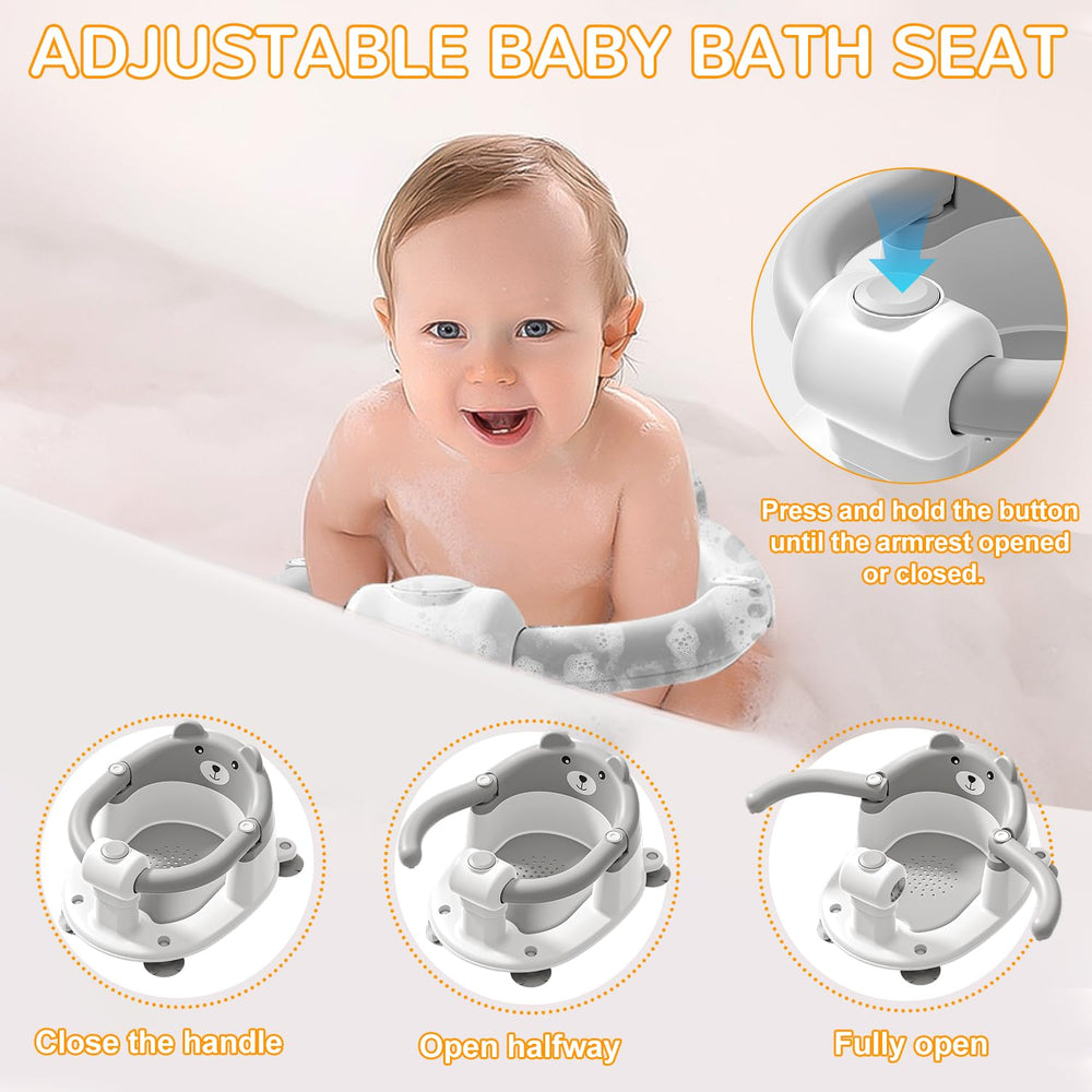 Himold bath seat soft cushion provides gentle comfort for baby during baths.
