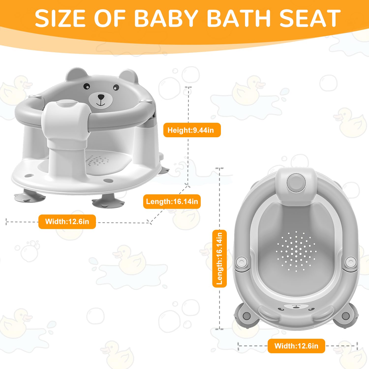 Himold bear-shaped design adds playful style to bath time.