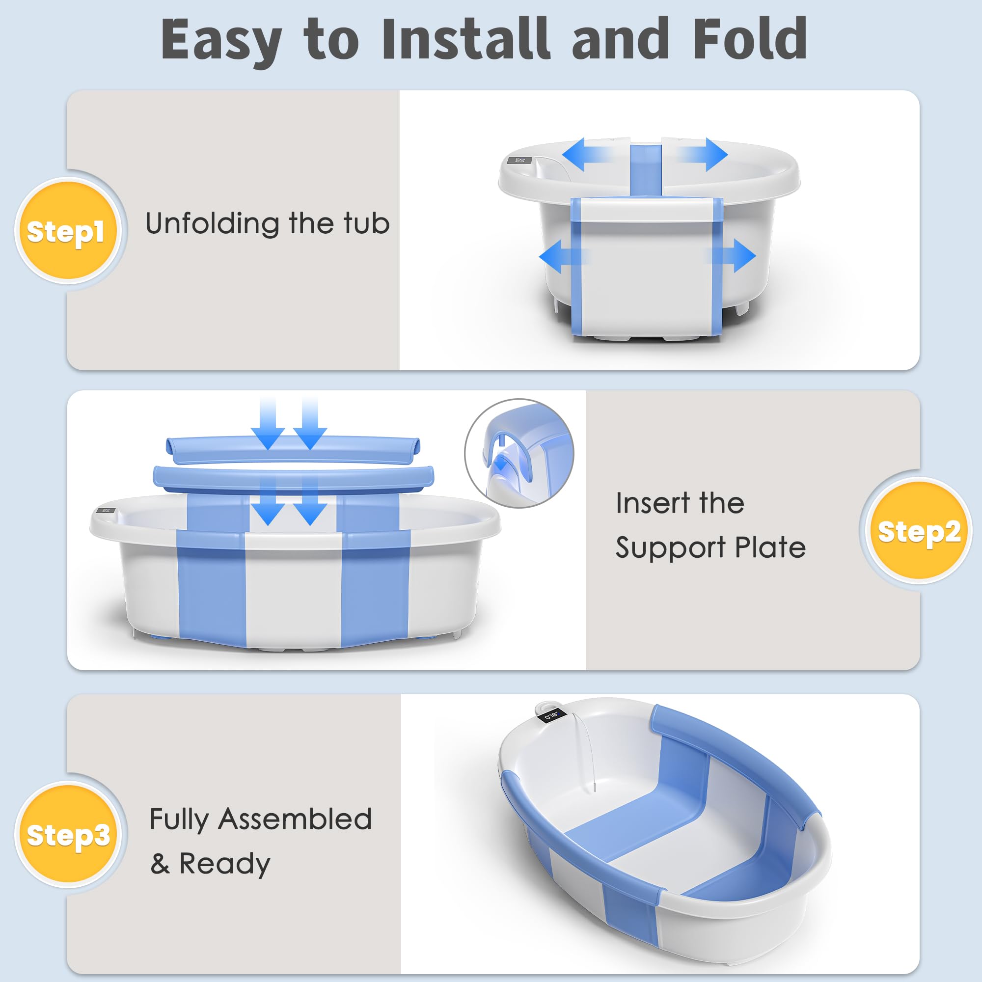 Himold tub includes wall hook and storage bag for tidy setups