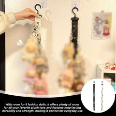 Hinbkenla display strap with eight clips supports organized eight-doll storage.