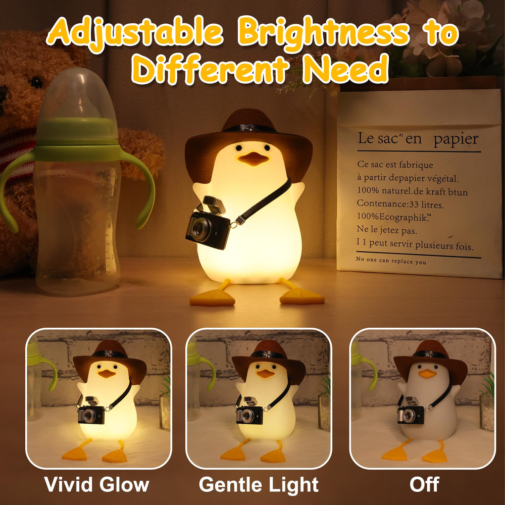 Hinittey Cowboy Duck Night Light offers a dimmer for adjustable brightness.