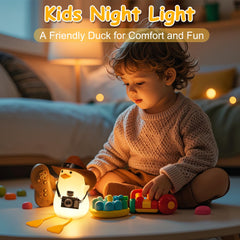 Hinittey squishy duck light uses BPA-free silicone for safe softness.