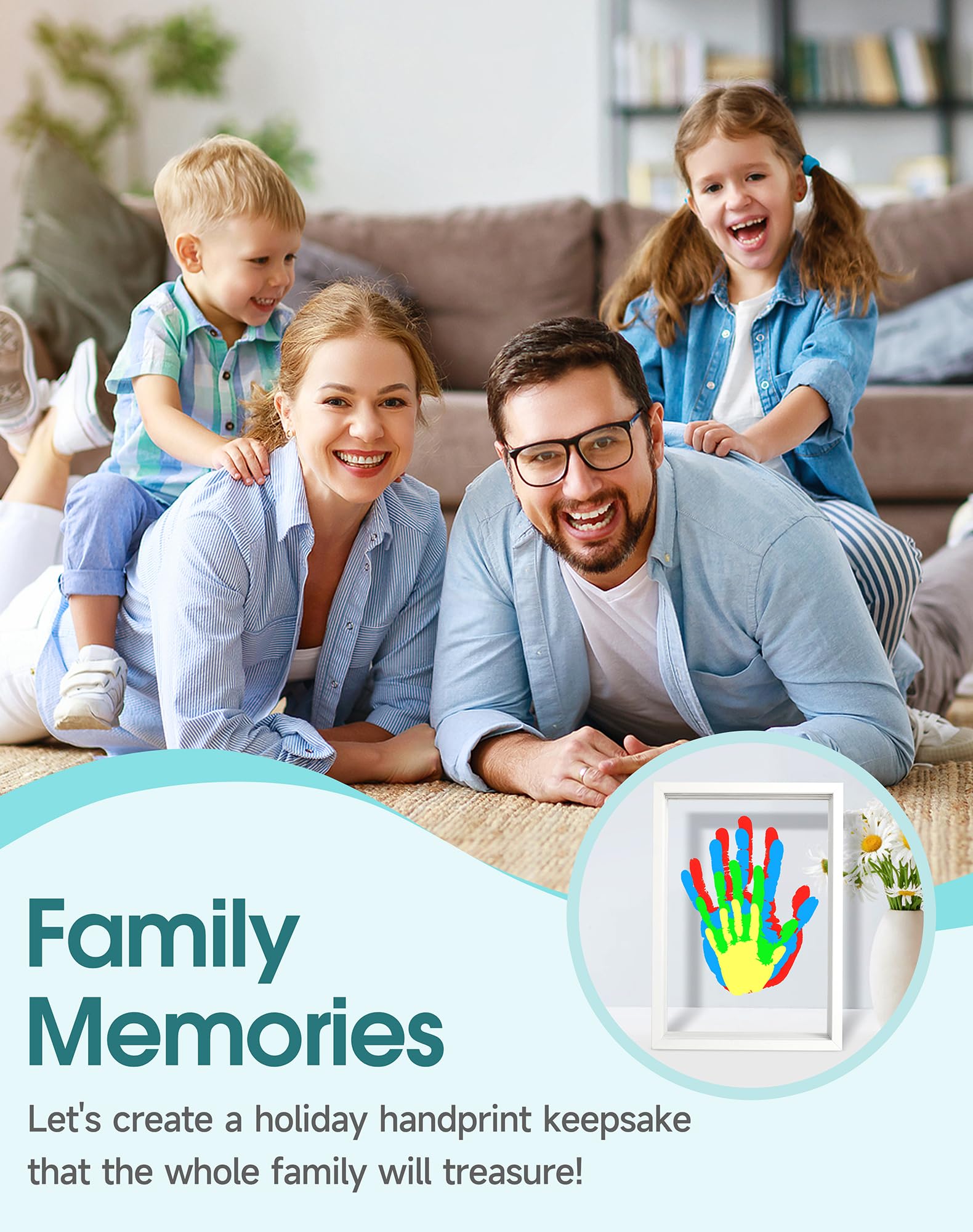 HinJaty baby-safe paint six colors emphasizes infant-safe materials and easy cleanup.