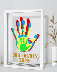 HinJaty Family Handprint Kit frame captures cherished memories in a framed keepsake.