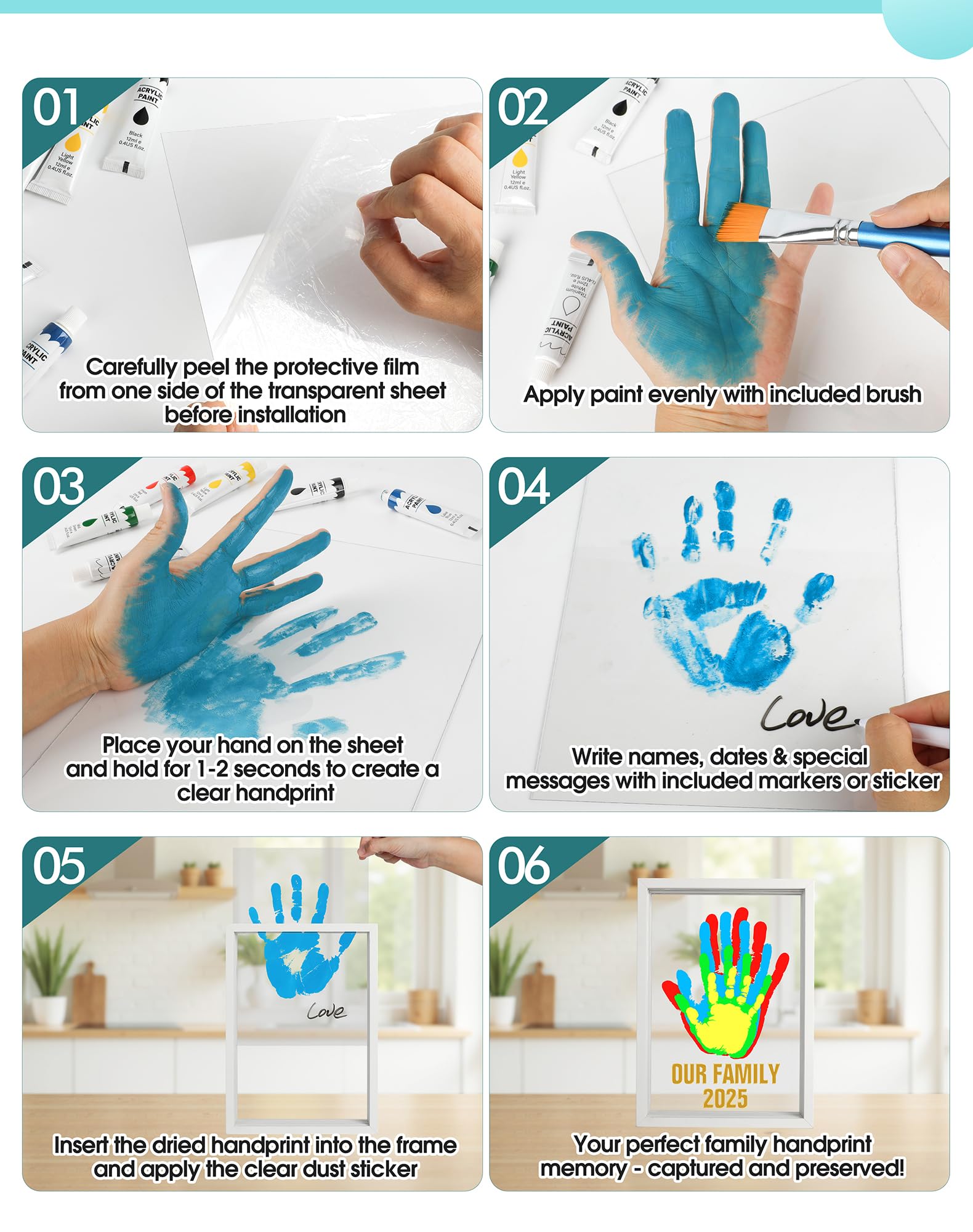 HinJaty handprint kit gift-packaging idea for new parents and grandparents.