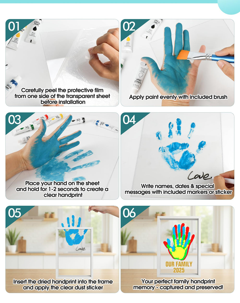 HinJaty handprint kit gift-packaging idea for new parents and grandparents.