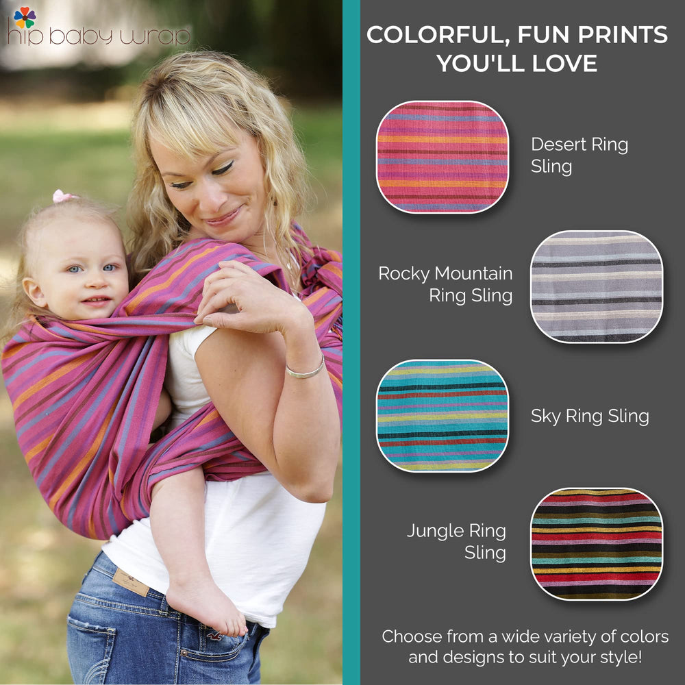 Hip Baby Wrap 8–35 lb range for newborn to toddler use.