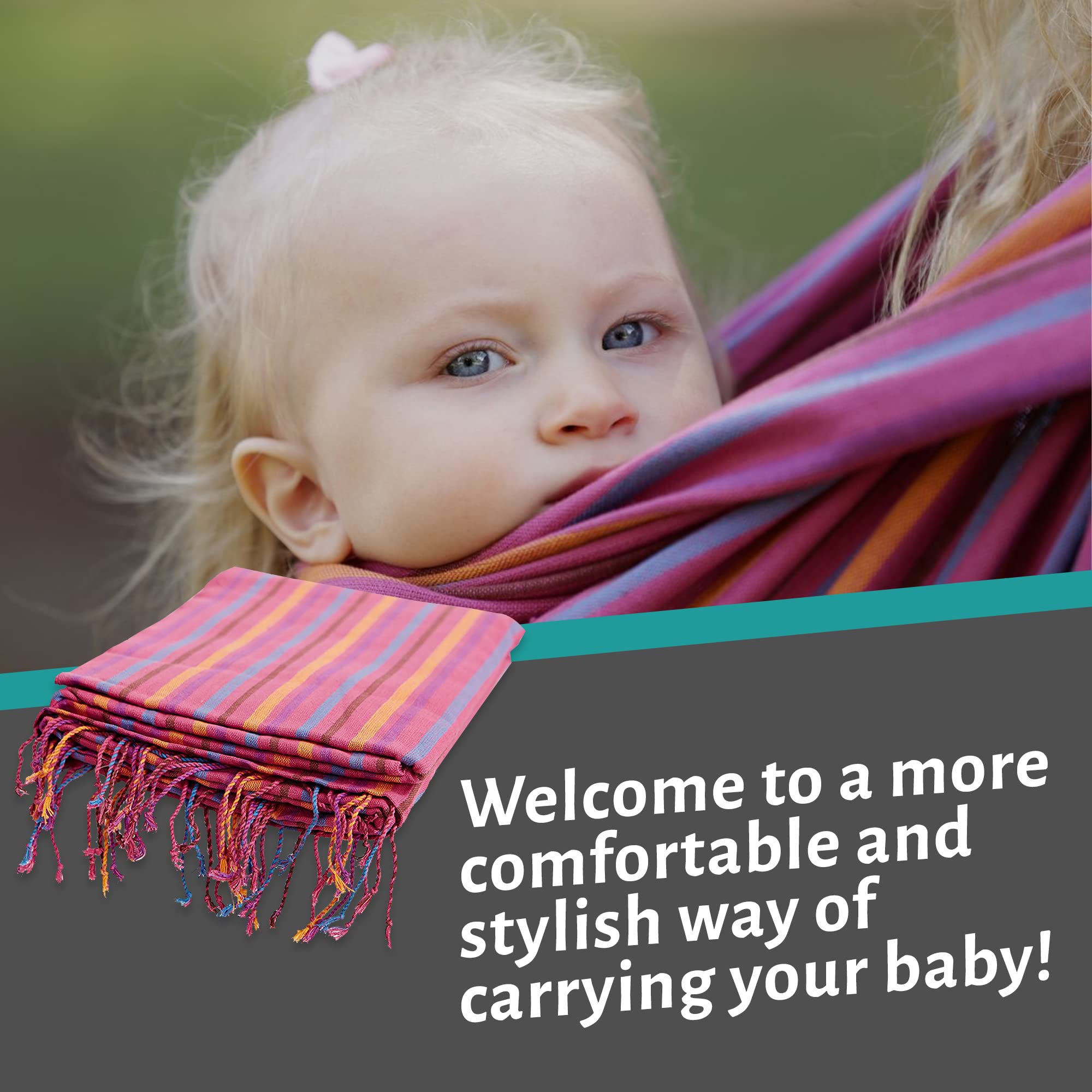 Hip Baby Wrap bonding close-up emphasizes parent-child connection during wear.