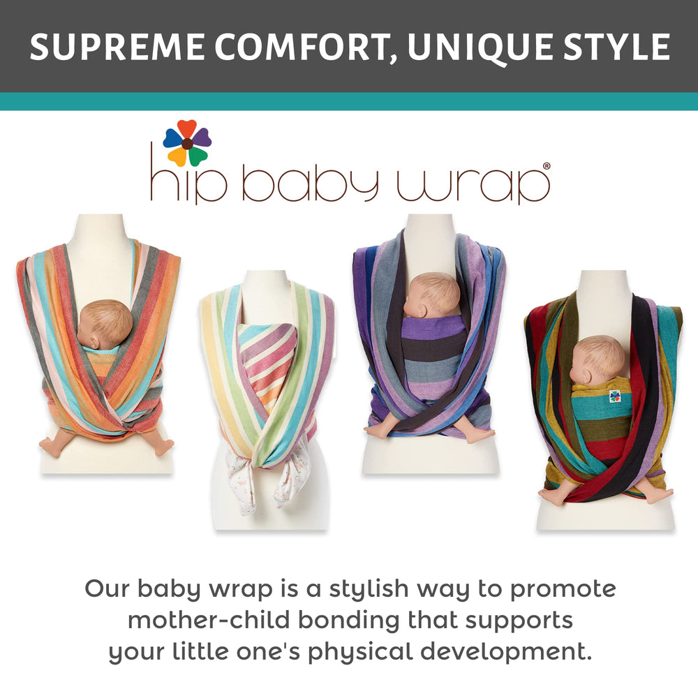 Hip Baby Wrap colorful pattern styling showcases personal fashion while carrying.
