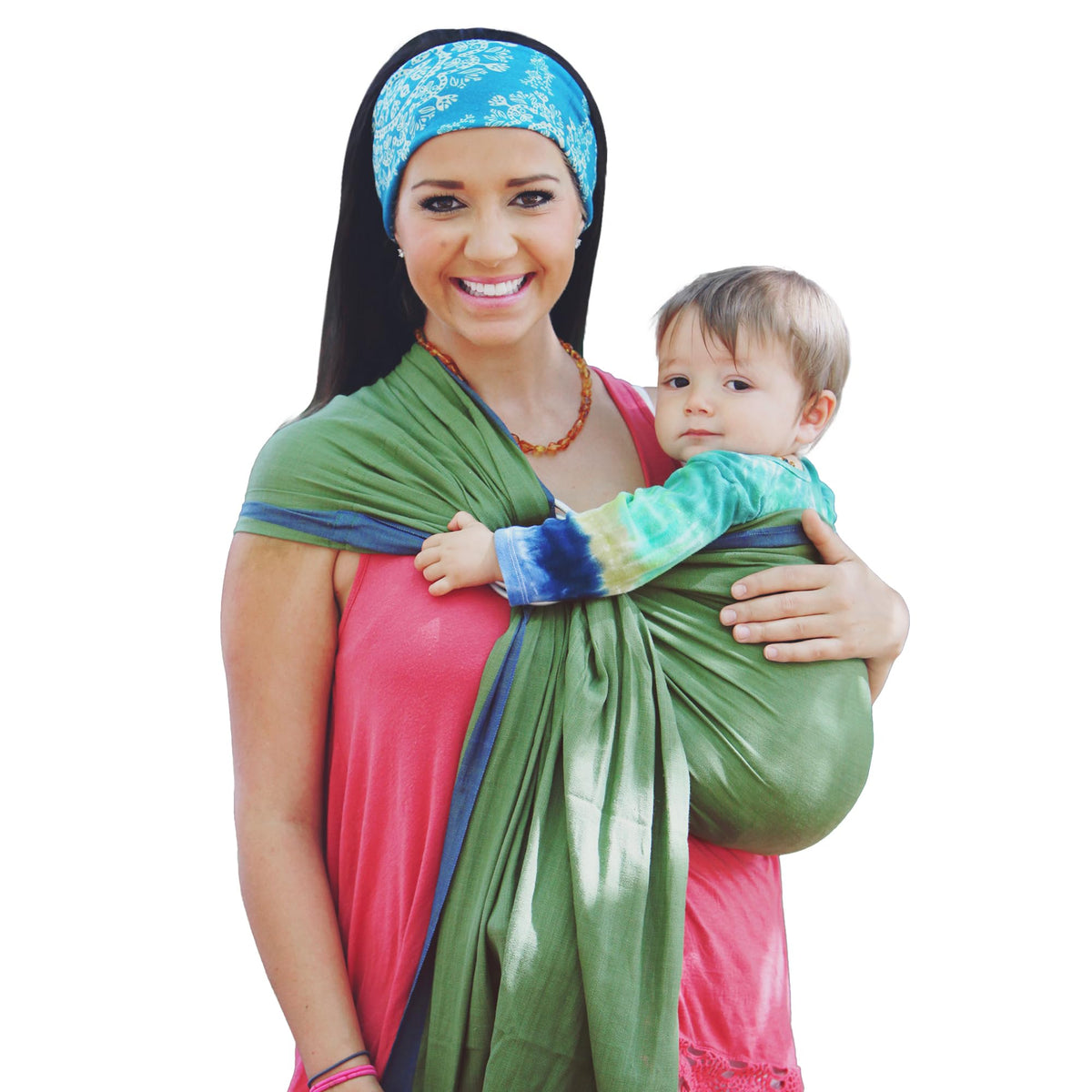 Hip Baby Wrap Fern soft cotton close-up highlighting breathable comfort.
