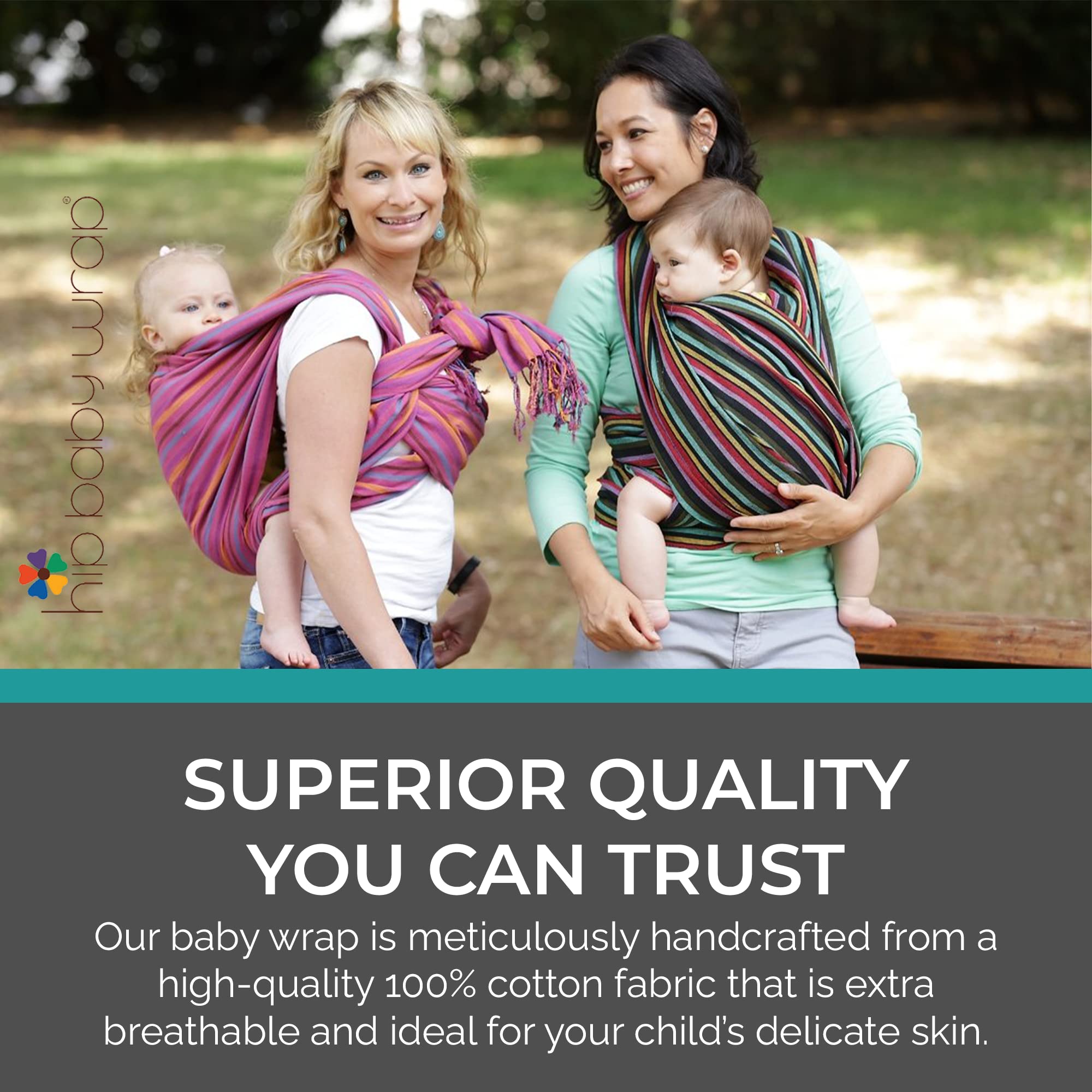 Hip Baby Wrap non-toxic dyes ensure safe, vibrant colors.