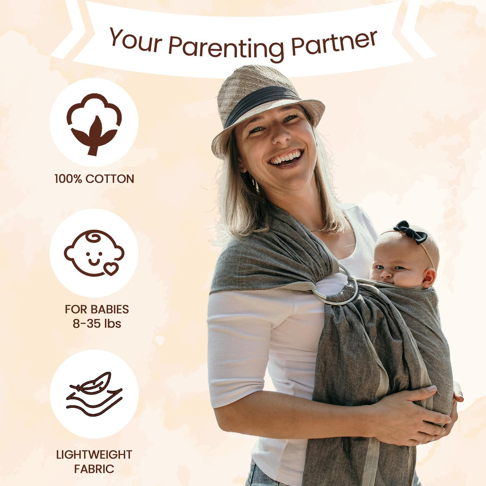 Hip Baby Wrap ocean serves as a discreet nursing cover for on-the-go moms.