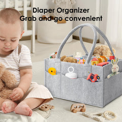 HIPHOP PANDA diaper caddy long handles enable portable transfers between rooms.