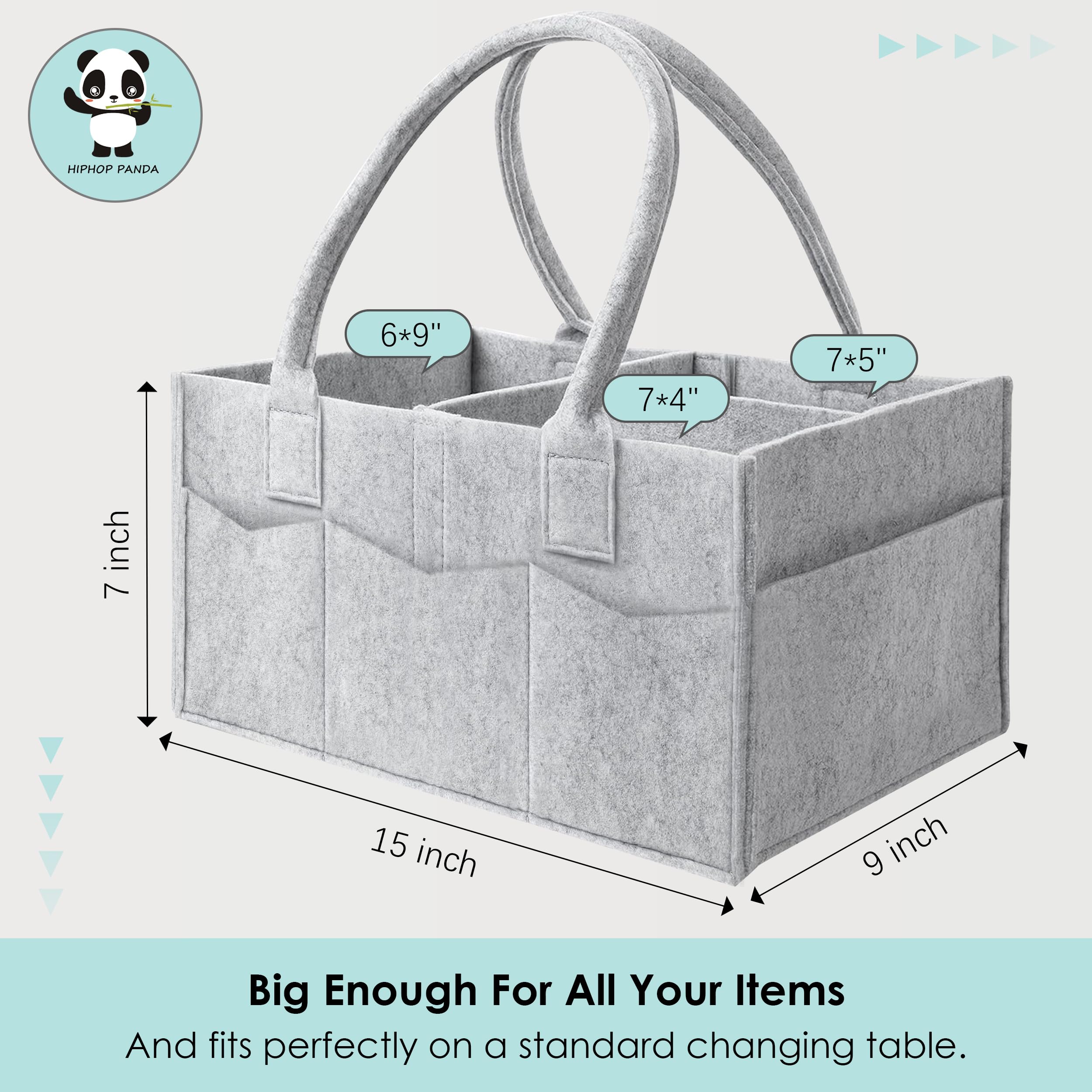 HIPHOP PANDA baby organizer in car or stroller setup for on-the-go parenting.