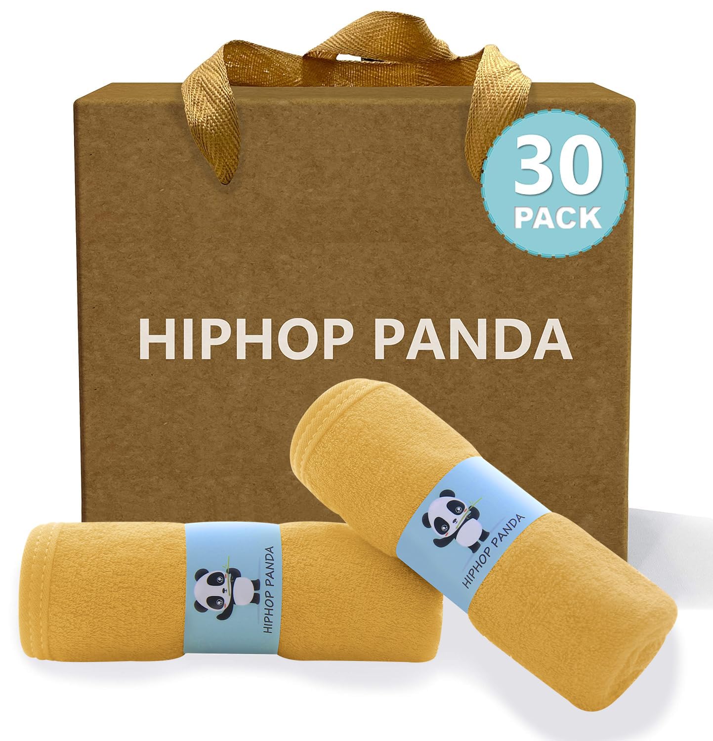 HIPHOP PANDA baby washcloth 2-layer closeup highlighting ultra-soft, gentle texture for delicate newborn skin.