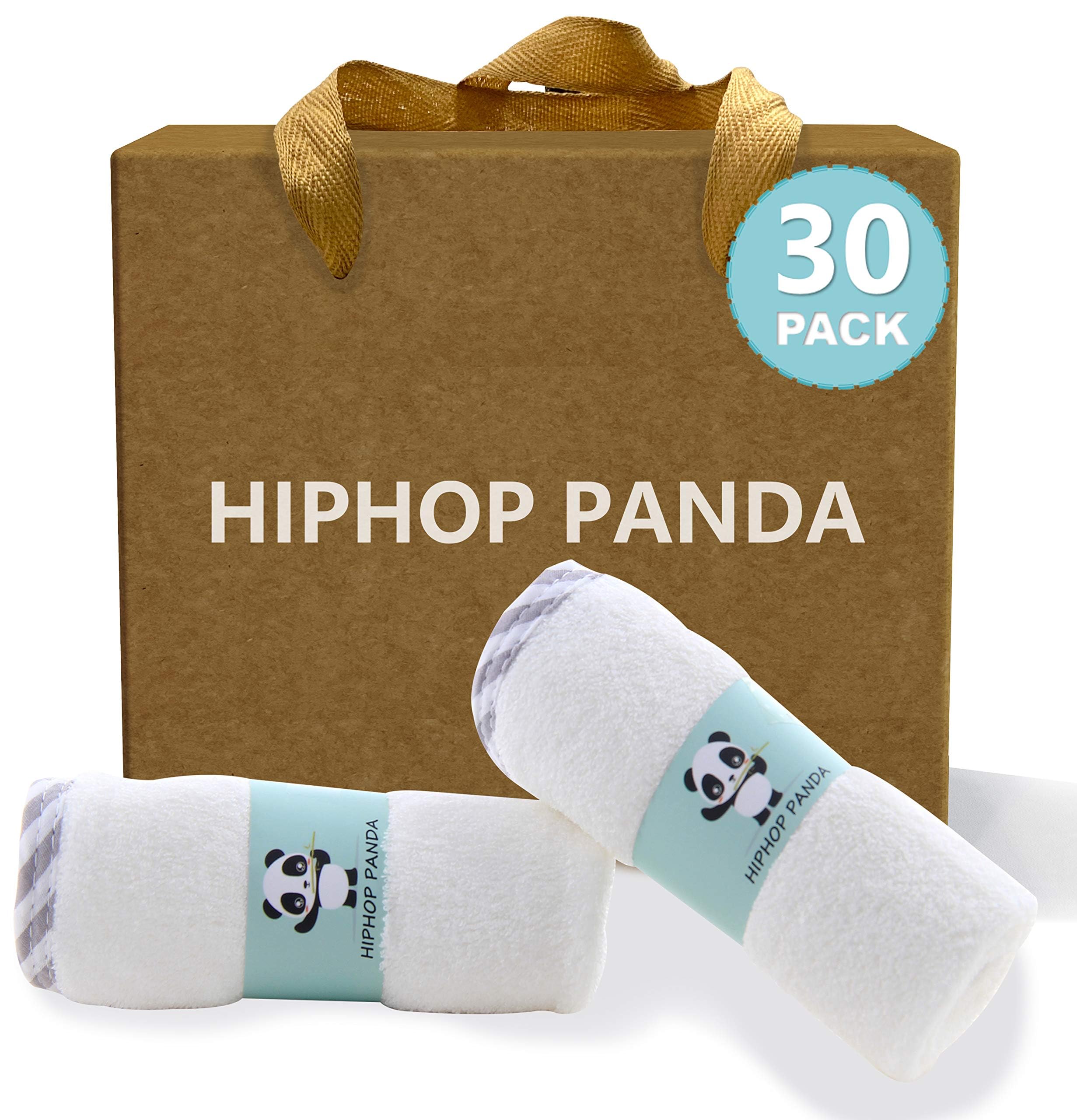 HIPHOP PANDA baby washcloth bamboo two-layer soft for newborn bathtime