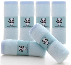 HIPHOP PANDA baby washcloths blue, two-layer ultra-soft texture for gentle newborn skincare.