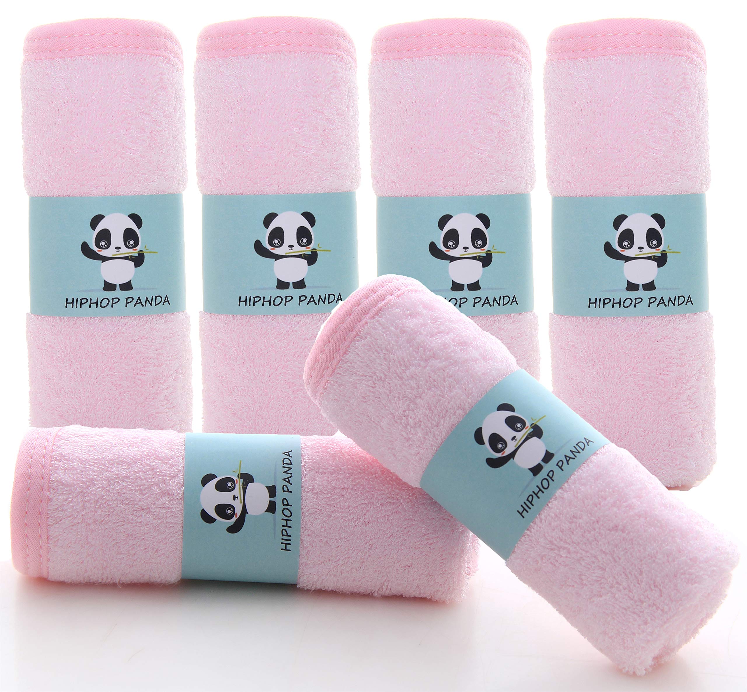 HIPHOP PANDA double-layer pink washcloth for gentle newborn cleansing
