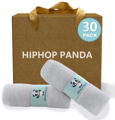 HIPHOP PANDA baby washcloths double-layer grey texture for gentle newborn cleaning.