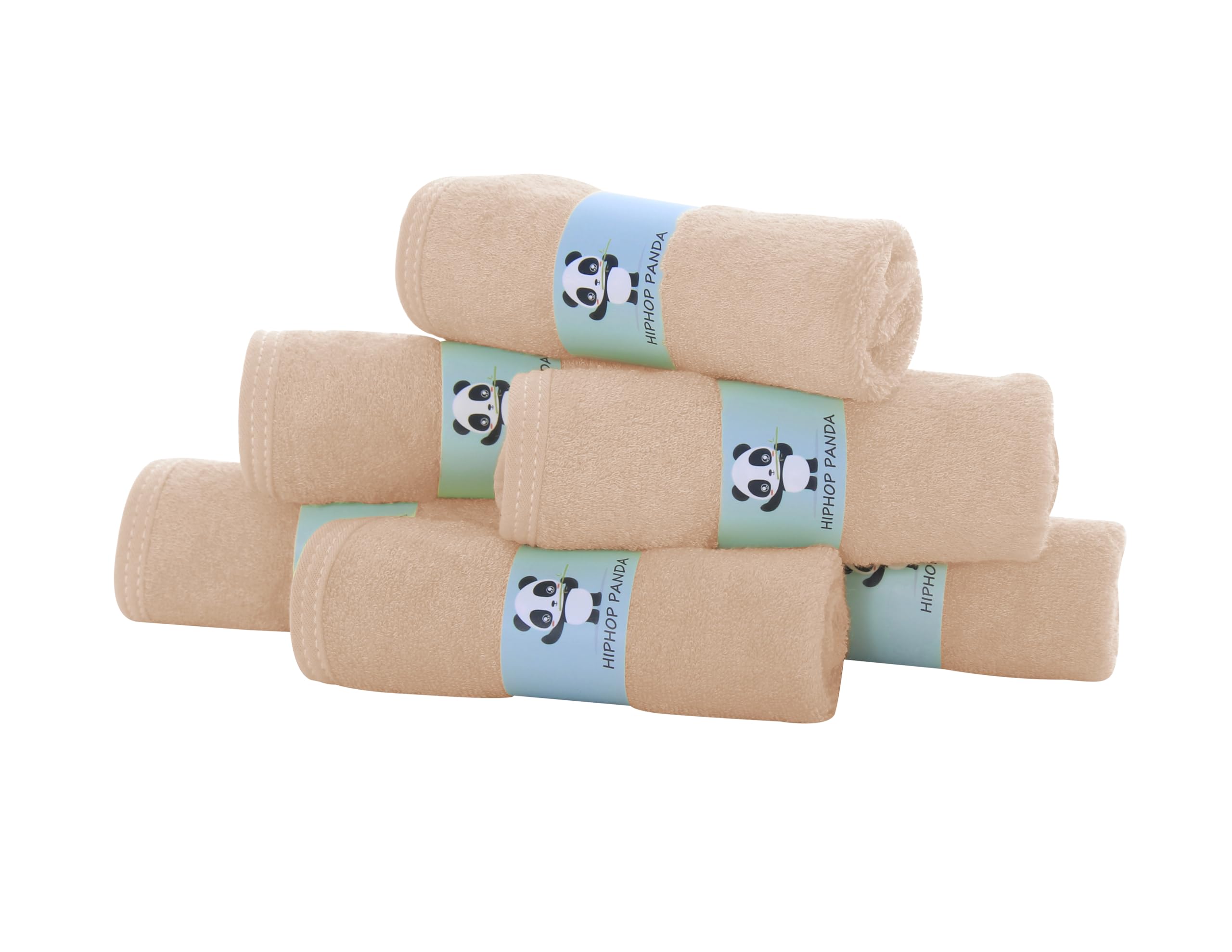HIPHOP PANDA baby washcloth in use during gentle bath.