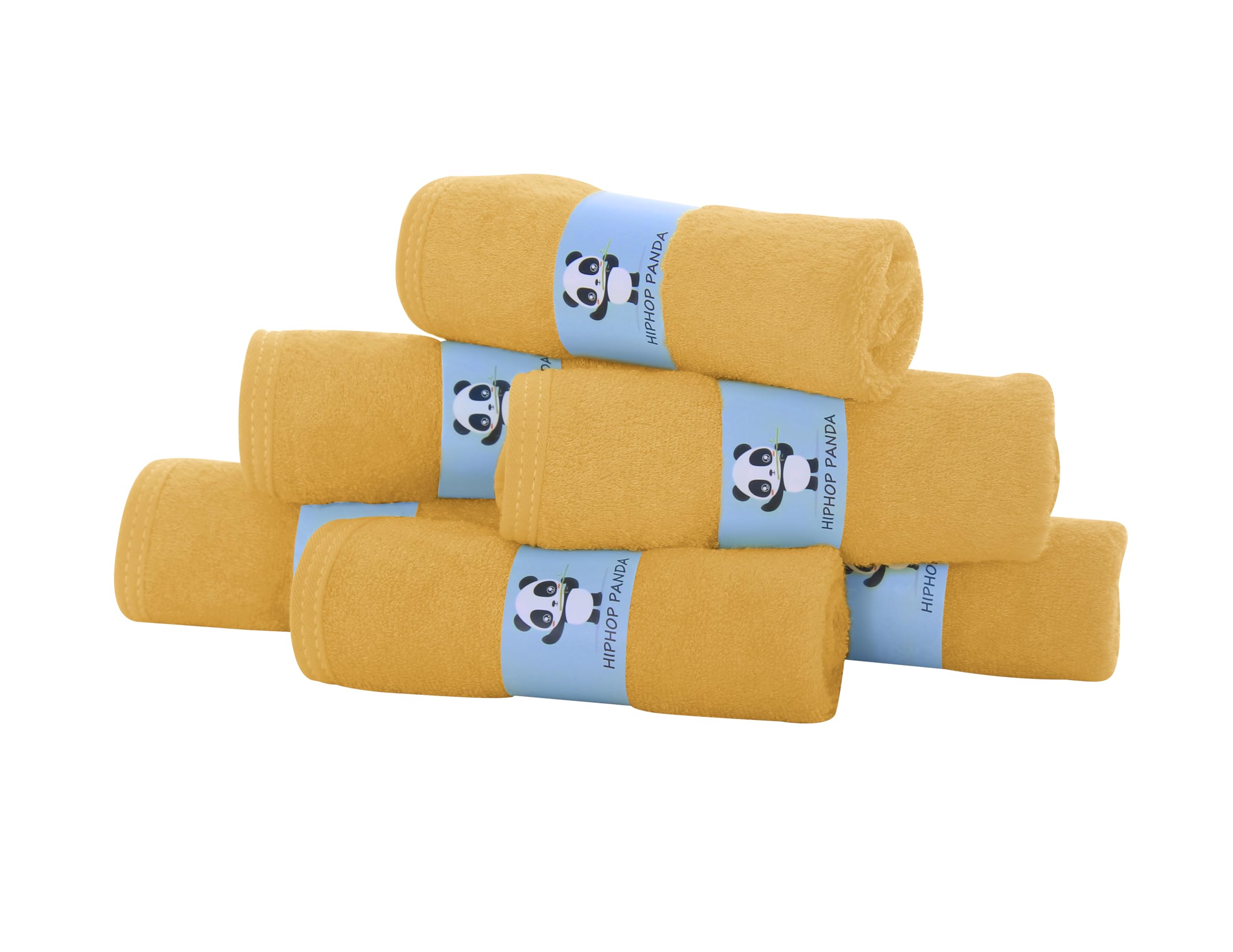 HIPHOP PANDA soft-texture washcloths closeup for daily baby baths.