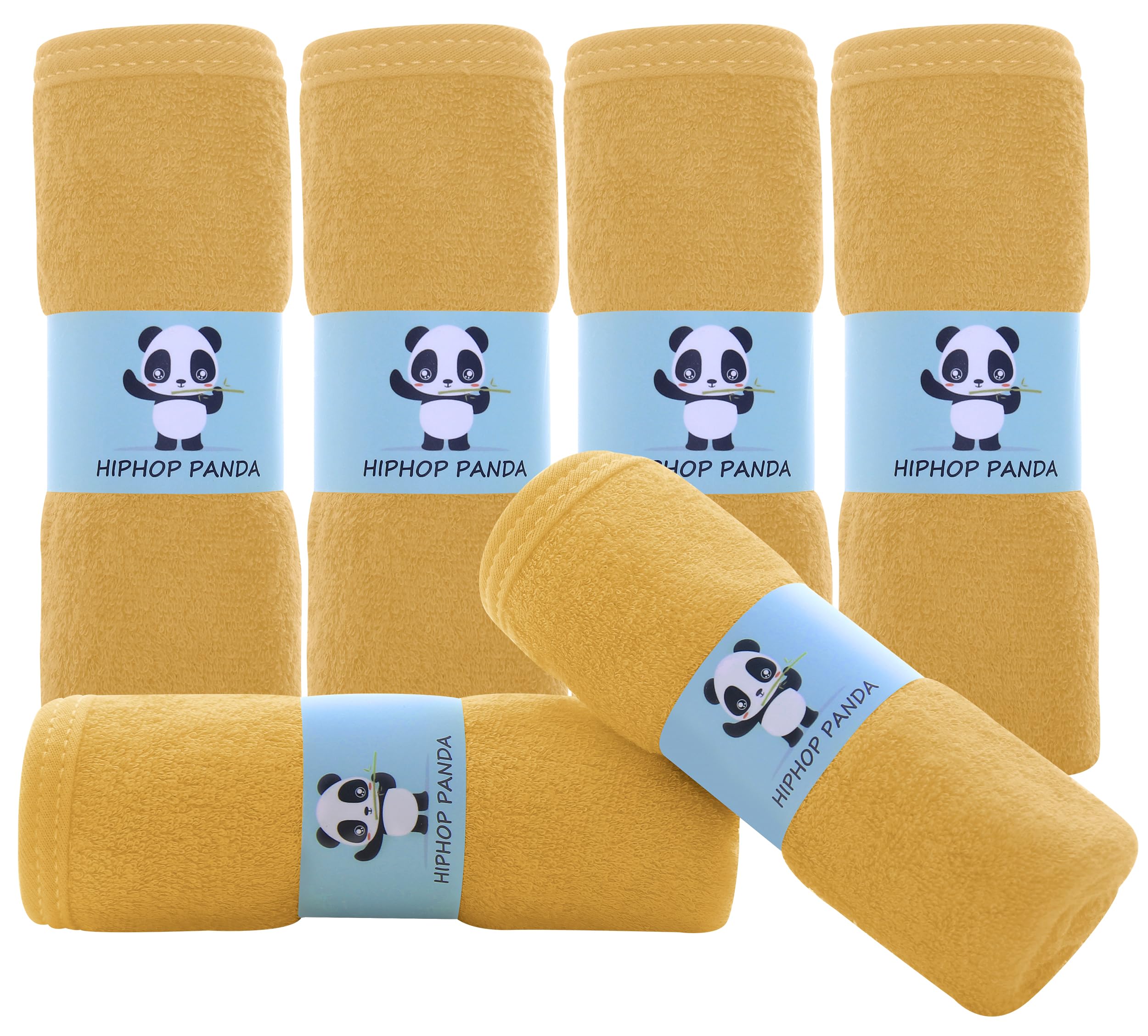 HIPHOP PANDA two-layer washcloths closeup showing ultra-soft texture for newborns.