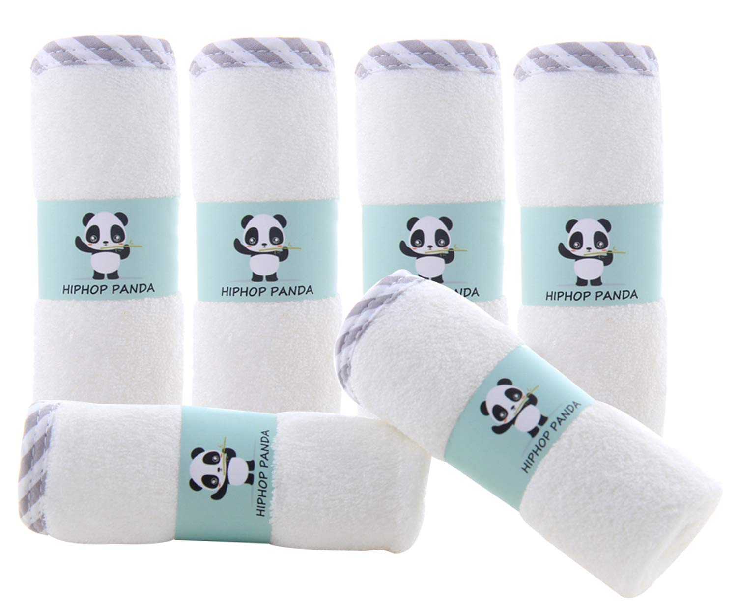 HIPHOP PANDA baby washcloths ultra-soft 2-layer texture for gentle newborn skincare.