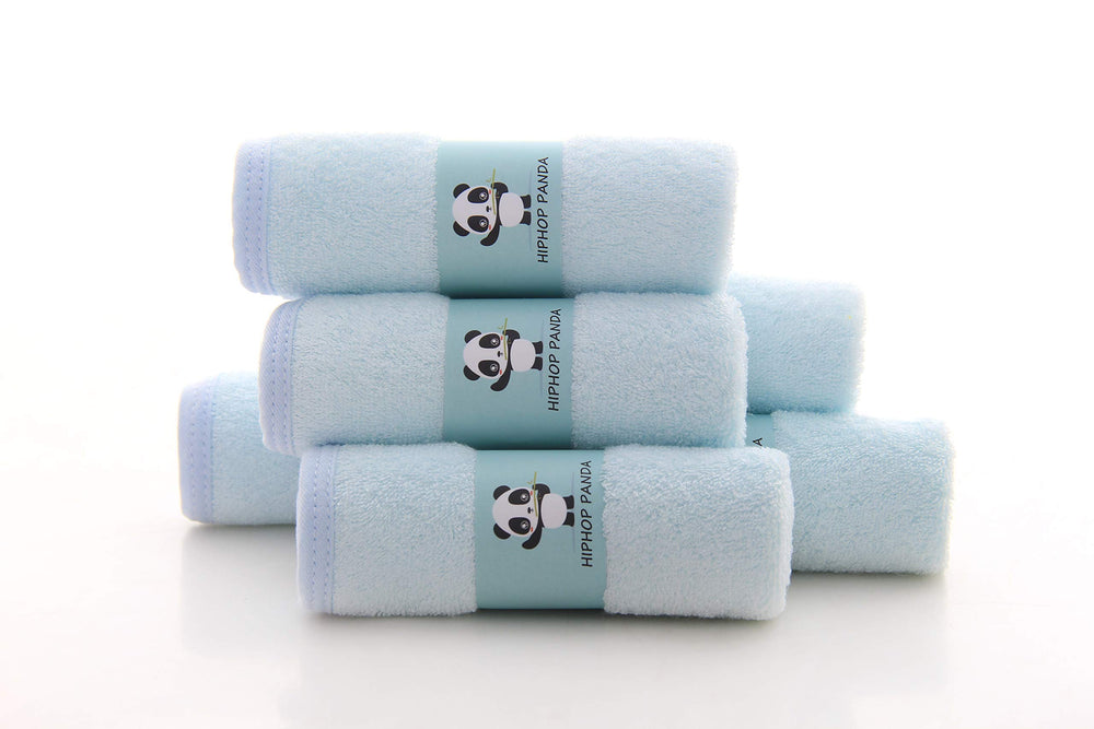 HIPHOP PANDA bamboo rayon washcloths close-up, plush absorbent layers for quick drying.